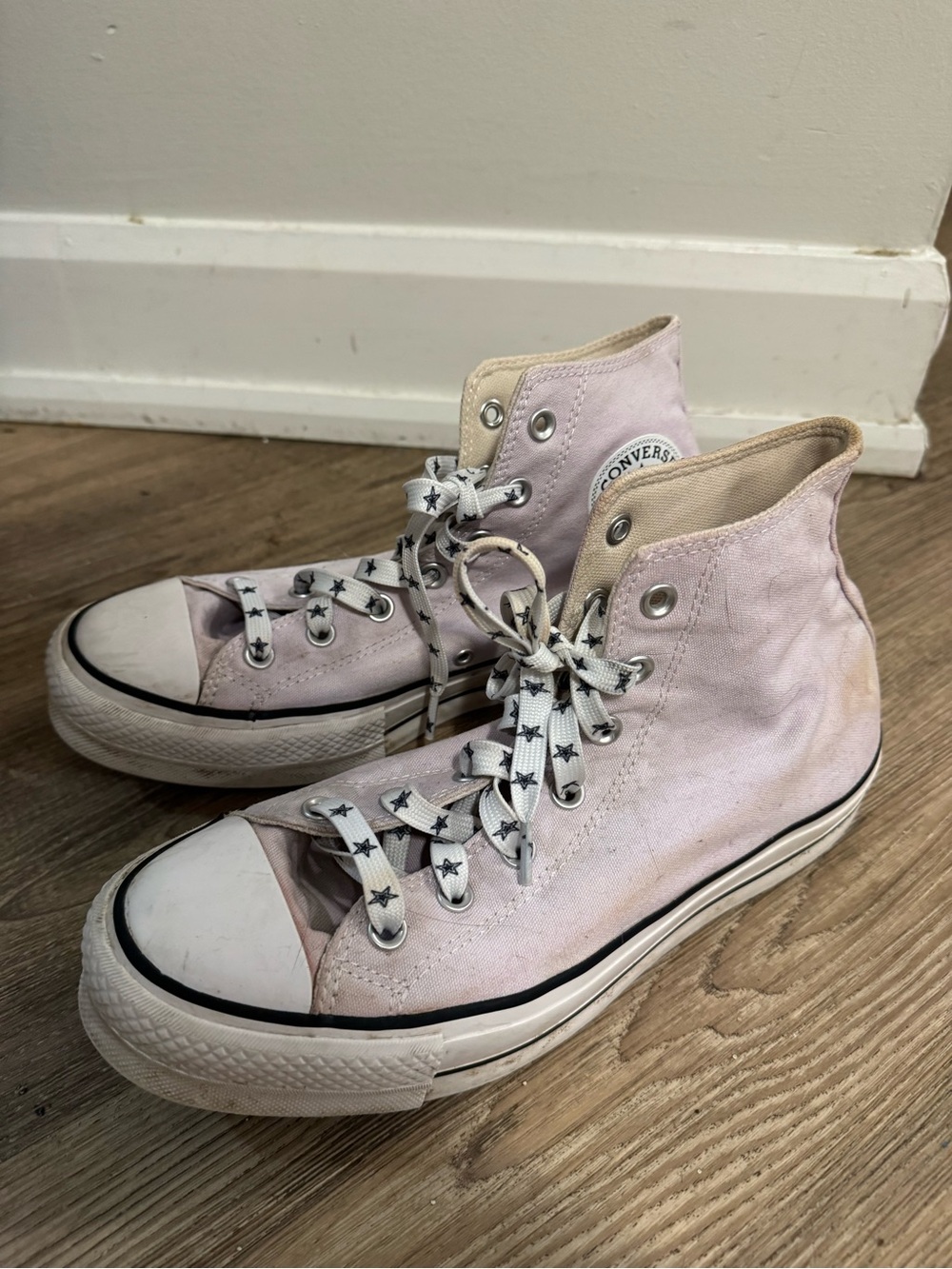 Converse High Top Sneakers in Pale Pink
